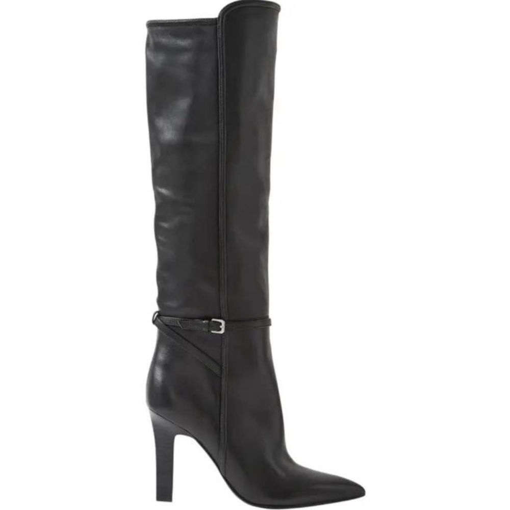 NWOB Reiss Black Caitlin Leather Knee Boots - Sz 10